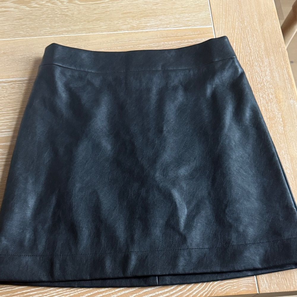 J. Crew Black Faux Leather Mini Skirt